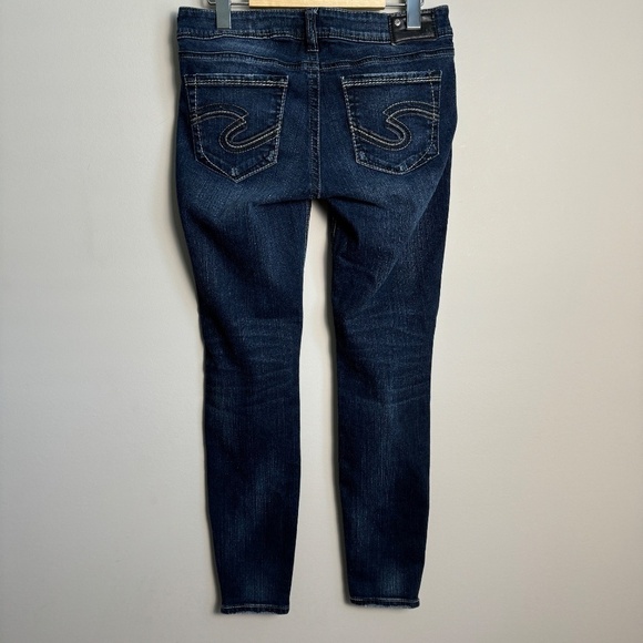 Silver Jeans Women's AIKO Skinny Dark Wash Fluid Denim Jeans 28 Ankle Zipper - Picture 8 of 16